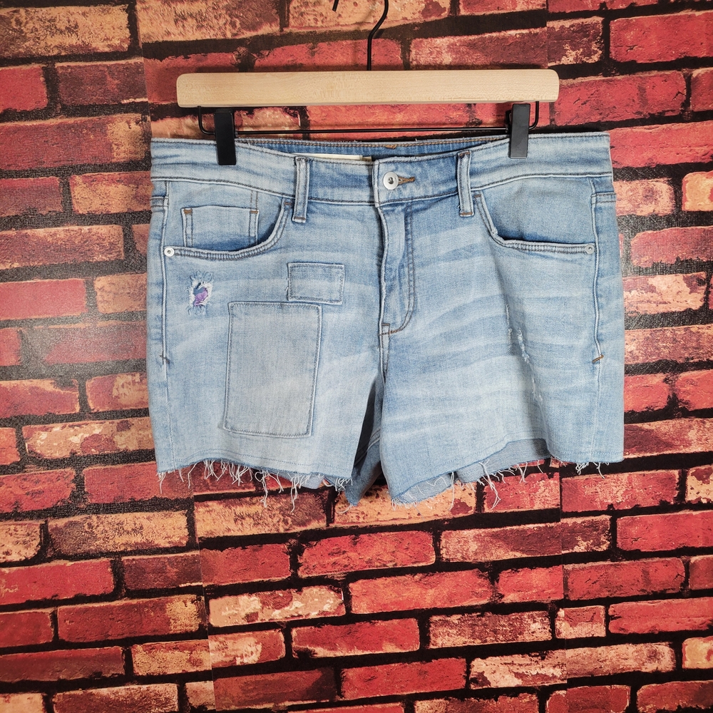 Anthropologie Light Blue Distressed Jean Shorts